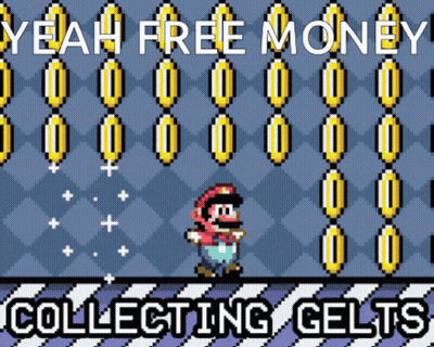 Mario Yeah Free Money Collecting Gelts GIF