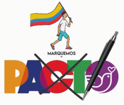 Marquemos Logo Woman Holding Flag And Pen GIF