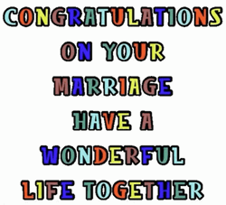 Marriage Congratulations Animated Colorful Text GIF