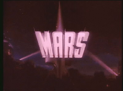 Mars On Screen In Dark Room GIF
