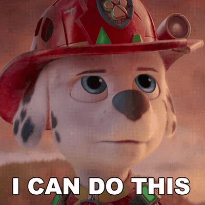 Marshall From Paw Patrol Says I Can Do This With Red Helmet GIF