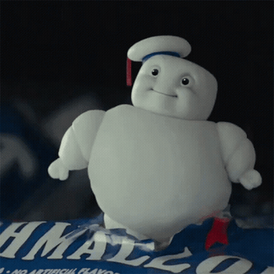 Marshmallow Ghost Standing On Marshmallows GIF