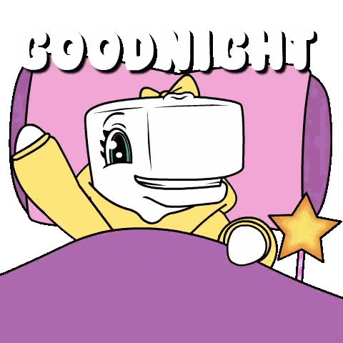 Marshmallow In Bed Goodnight Sticker