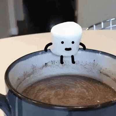Marshmallow In Hot Chocolate GIF
