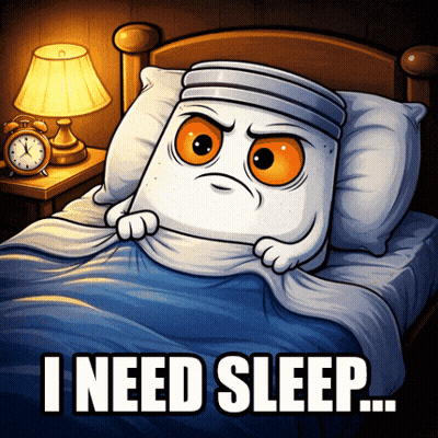 Marshmallow Laying In Bed Saying I Need Sleep GIF