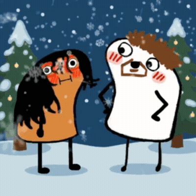 Marshmallow Standing Next To Woman GIF
