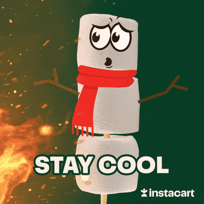 Marshmallow Wearing Scarf Stay Cool GIF