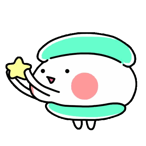 Marshmallow With Star Face And Hearts Sticker