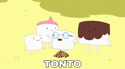 Marshmallows Standing Together With Tonto GIF