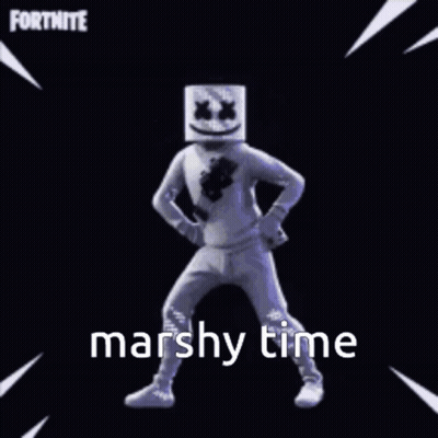 Marshmello Dancing In Fortnite Flexing Muscles GIF