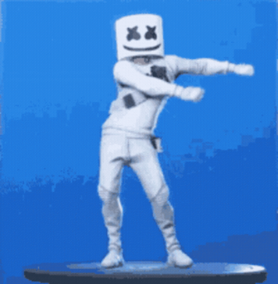 Marshmello Statue On Blue Surface GIF
