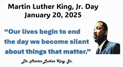 Martin Luther King Jr Day Poster January 20