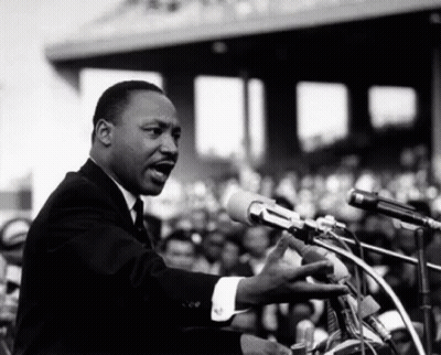 Martin Luther King Jr. Giving Speech At Podium GIF