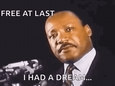 Martin Luther King Jr. Is Giving A Speech And Says Free At Last I Had A Dream . GIF