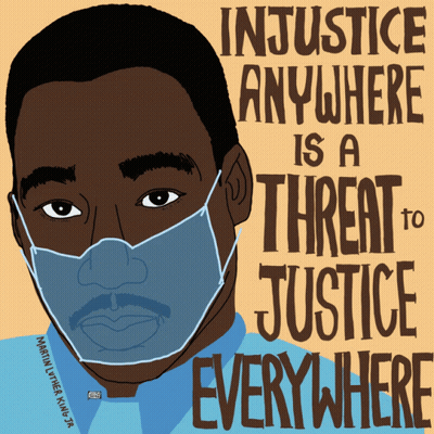 Martin Luther King Jr. Poster Wearing Mask GIF