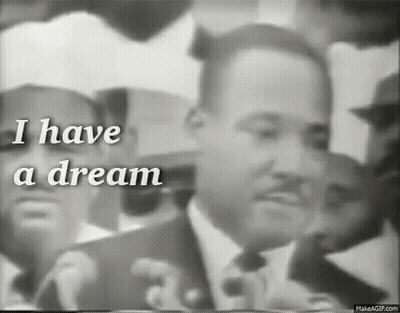 Martin Luther King Jr. Speaking At Microphones Black And White GIF
