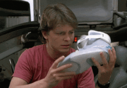 Marty McFly Wear Nike Air Mags Shoes GIF