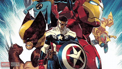 Marvel Comics Poster Of Superheroes GIF