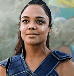 Marvel Thor Ragnarok Tessa Thompson As Valkyrie Shaking My Head Reaction GIF