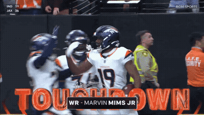 Marvin Mims Jr Celebrating Touchdown GIF