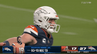Marvin Mims Jr. Playing For Broncos With 93 Yards GIF
