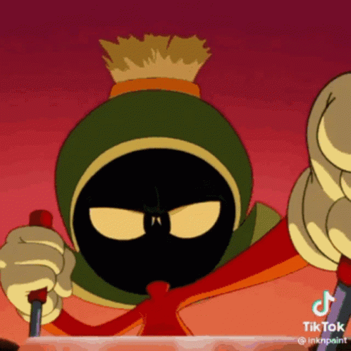 Marvin The Martian From Looney Tunes Is Holding A Sword GIF