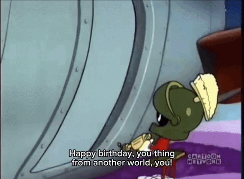 Marvin The Martian Says Happy Birthday From Another World GIF