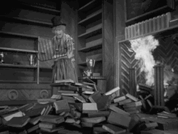 Marx Brothers Harpo Burning Books GIF