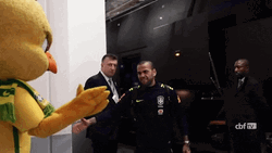 Mascot Brazil Bird Hugging Man GIF