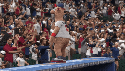 Mascot Cheering For Baseball Team GIF