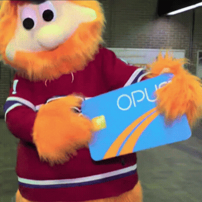 Mascot Holding OPU Card GIF