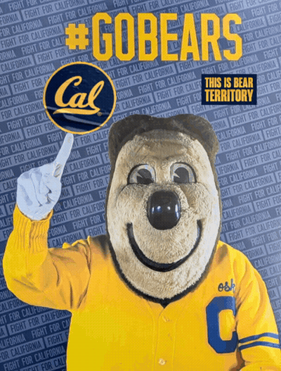 Mascot Holding Sign Saying Gobears GIF