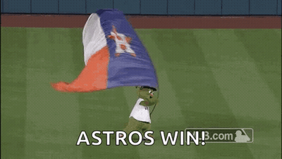 Mascot Holding Texas Flag Astros Win GIF