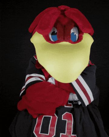Mascot In Black And Red Jersey Number 01 GIF