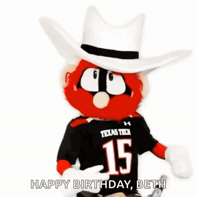 Mascot in Cowboy Hat and Jersey 15 Dancing