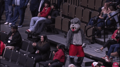 Mascot In Gray And Red Outfit Number 23 GIF