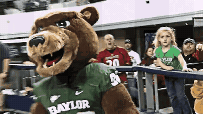 Mascot In Green Baylor Jersey GIF