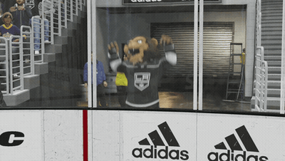 Mascot In Kings Jersey With Adidas Ad GIF