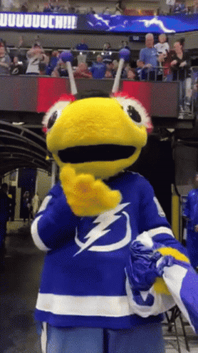 Mascot In Lightning Jersey GIF