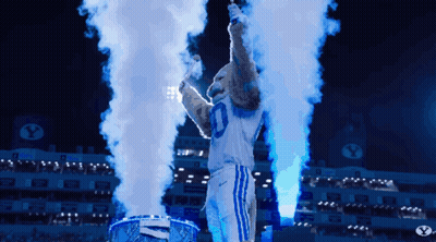 Mascot In Number 0 Jersey In Stadium GIF