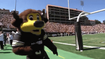 Mascot In Number 3 Jersey Running GIF