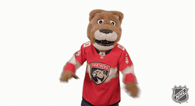 Mascot In Panthers Jersey Waving GIF