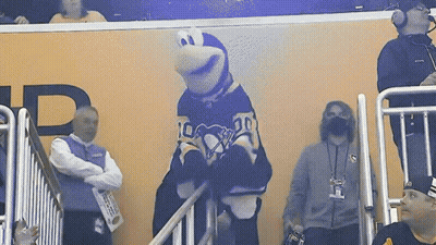 Mascot In Pittsburgh Penguins Jersey GIF