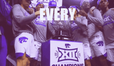Mascot In Purple Jersey Holding Flag Saying Love You Sweet Dreams Baby GIF