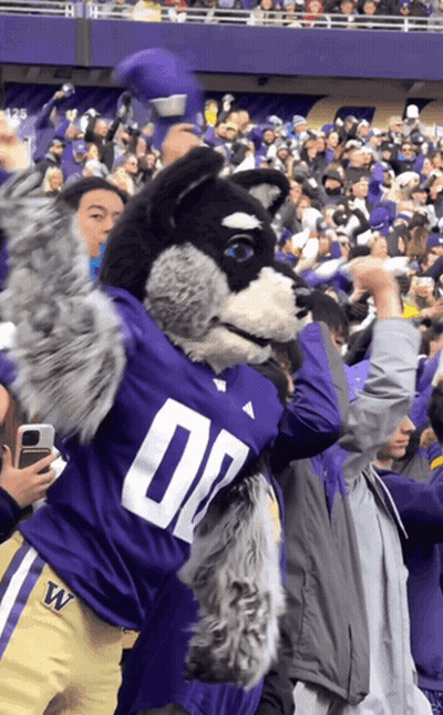 Mascot In Purple Jersey Number 07 GIF