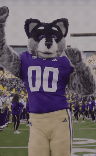 Mascot In Purple Jersey With 00 GIF