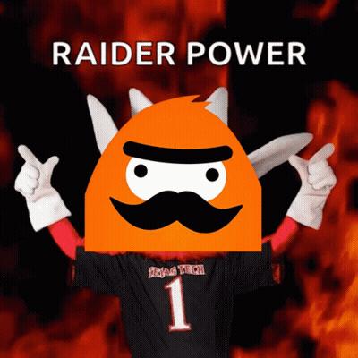 Mascot in Texas Tech Jersey