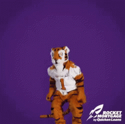 Mascot In Tiger Costume Clemson Wins GIF
