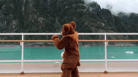 Mascot Of Brown Bear Waving GIF