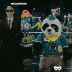 Mascot Of Panda Bear Waving GIF